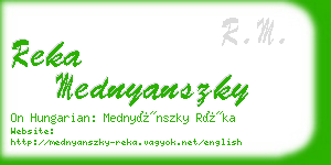 reka mednyanszky business card